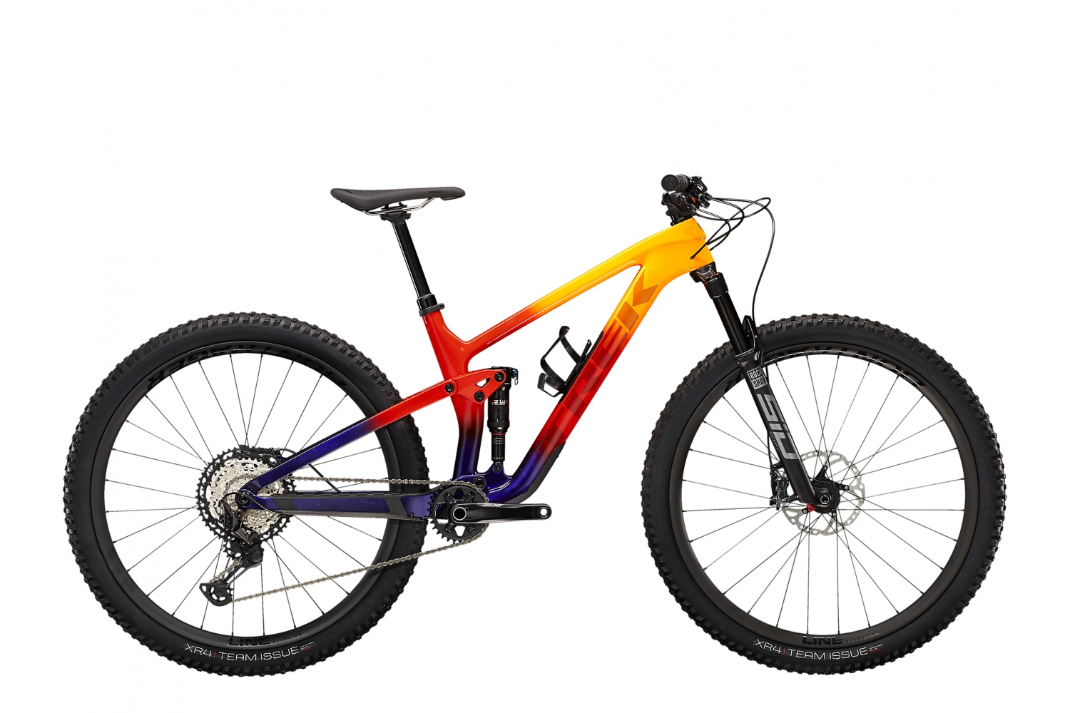 TREK Top Fuel 9.8 XT 2022 Marigold to Red to Purple Abyss Fade